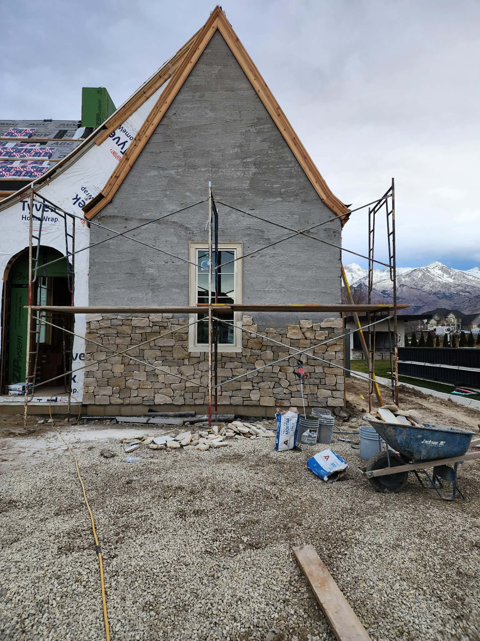 Beautiful Mountain Home Exterior Stone Work